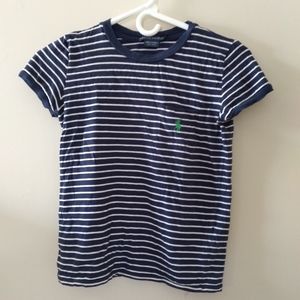 Ralph Lauren blue and white stripped tshirt XS